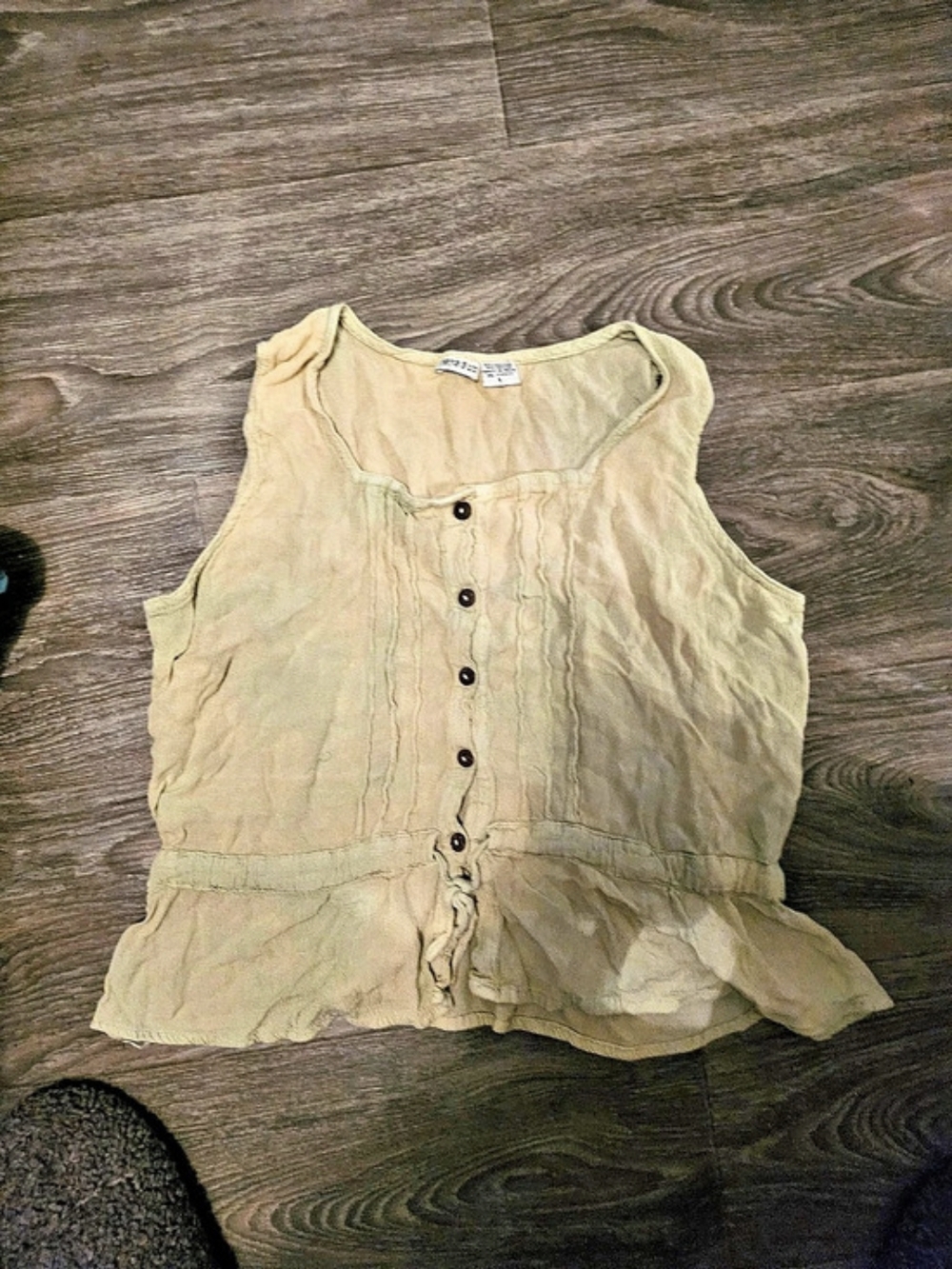 Rag & Bone Linen Button-Front Tank in Yellow Size XS